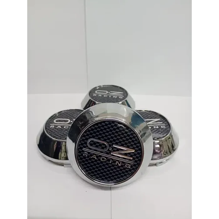 X4 Tapas Centro De Llantas De Auto Conicas Oz 58mmx60mm Carbono Logo Plata 7