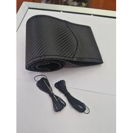 Funda Protectora Para Volante Cosido Carbono Negro Hil Negro Carbono Negro Hilo Negro
