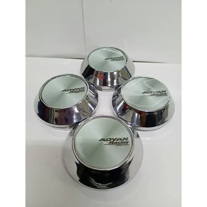 X4 Tapas Centro De Llantas De Auto Conicas 58mm X 60mm Adv Gris Con Negro 3