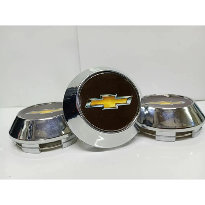 X4 Tapas Centro De Llantas De Auto Conicas 58mm X 60mm Ch Negro Logo Amarillo 2