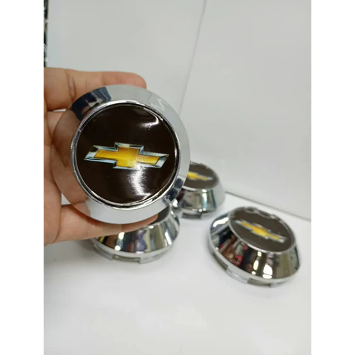 X4 Tapas Centro De Llantas De Auto Conicas 58mm X 60mm Ch Negro Logo Amarillo 6