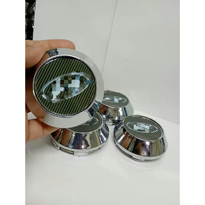 X4 Tapas Centro De Llantas De Auto Conicas 58mm X 60mm Hy Carbono 2