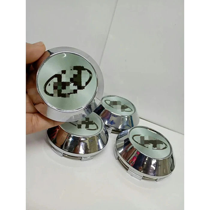 X4 Tapas Centro De Llantas De Auto Conicas 58mm X 60mm Hy Gris 1