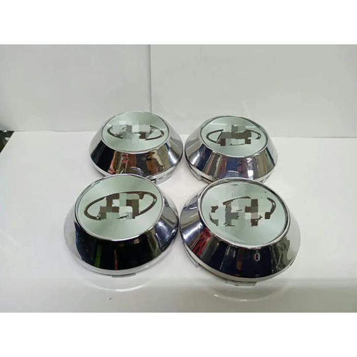 X4 Tapas Centro De Llantas De Auto Conicas 58mm X 60mm Hy Gris 3