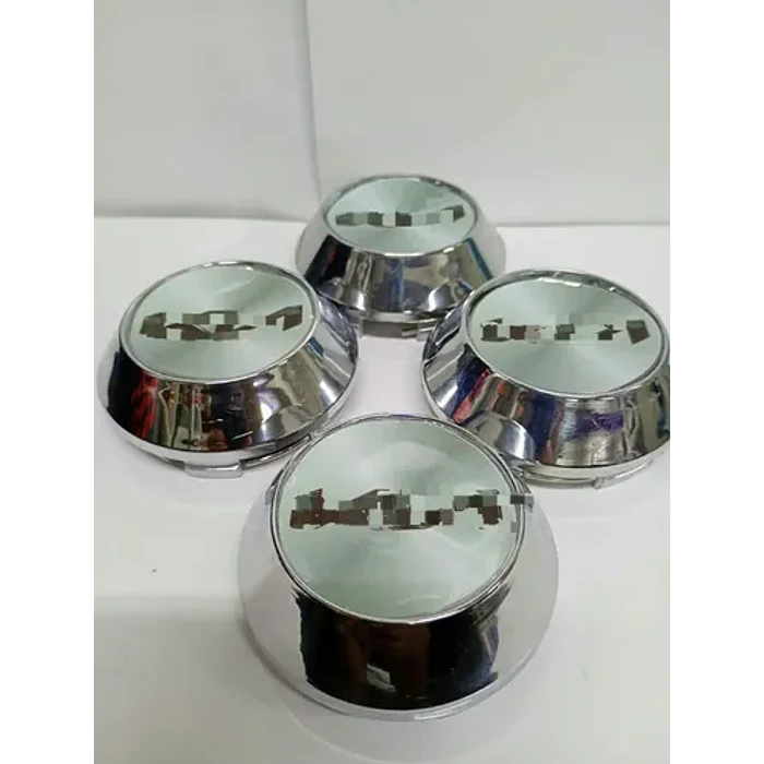 X4 Tapas Centro De Llantas De Auto Conicas 58mm X 60mm L Logo Nuevo Gris 1
