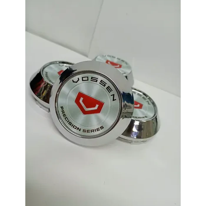 X4 Tapas Centro De Llantas De Auto Conicas 58mm X 60mm Vss Gris Logo Rojo 1