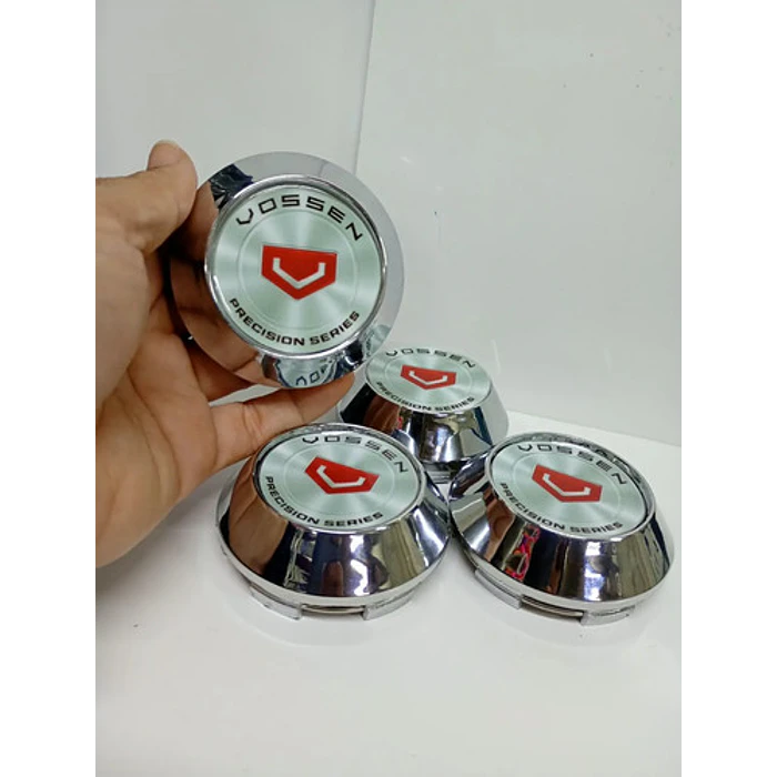 X4 Tapas Centro De Llantas De Auto Conicas 58mm X 60mm Vss Gris Logo Rojo 4