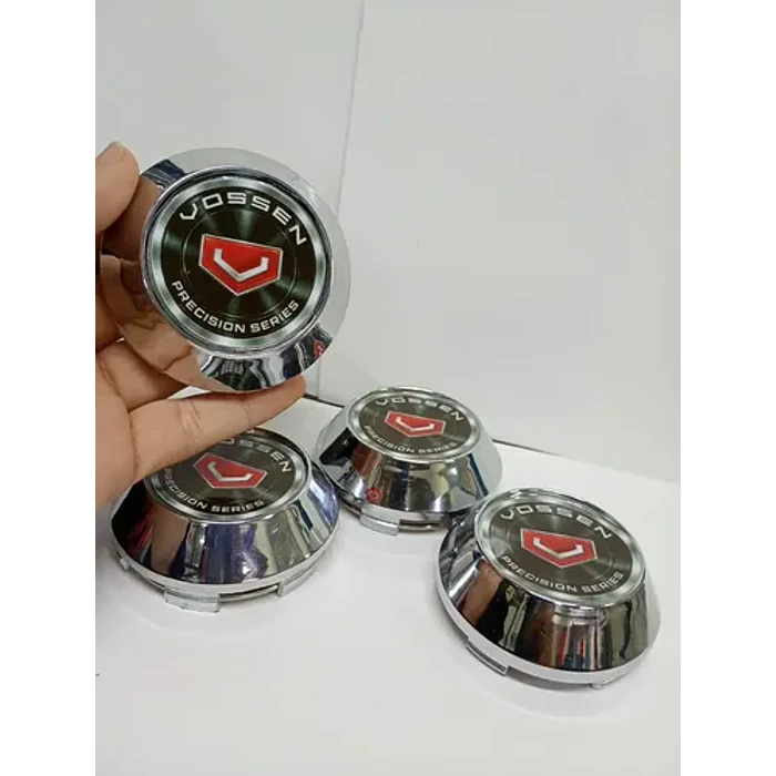 X4 Tapas Centro De Llantas De Auto Conicas 58mm X 60mm Vss Negro Logo Rojo 7