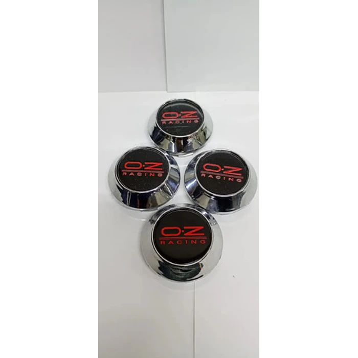 X4 Tapas Centro De Llantas De Auto Conicas Oz 58mmx60mm Negro Logo Rojo 7