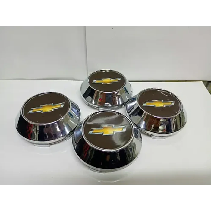 X4 Tapas Centro De Llantas De Auto Conicas 62mm X 68mm Ch Negro Logo Amarillo 3