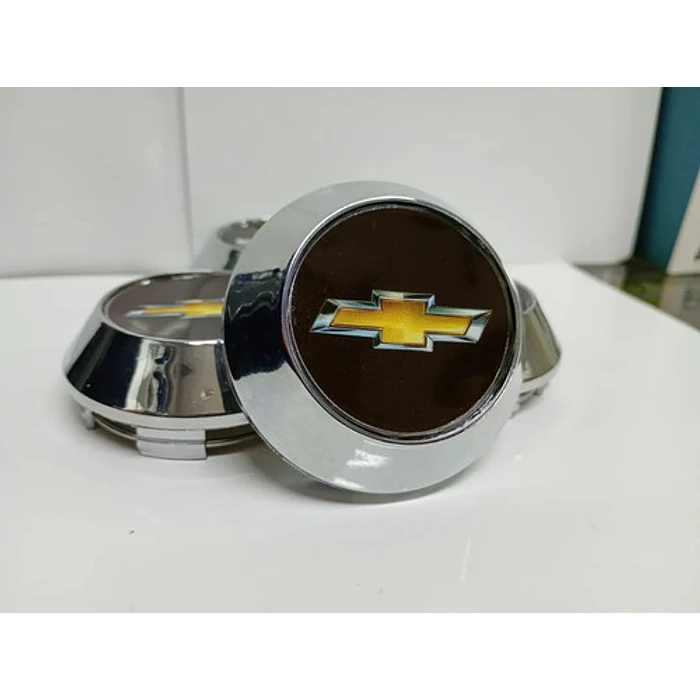 X4 Tapas Centro De Llantas De Auto Conicas 62mm X 68mm Ch Negro Logo Amarillo 5