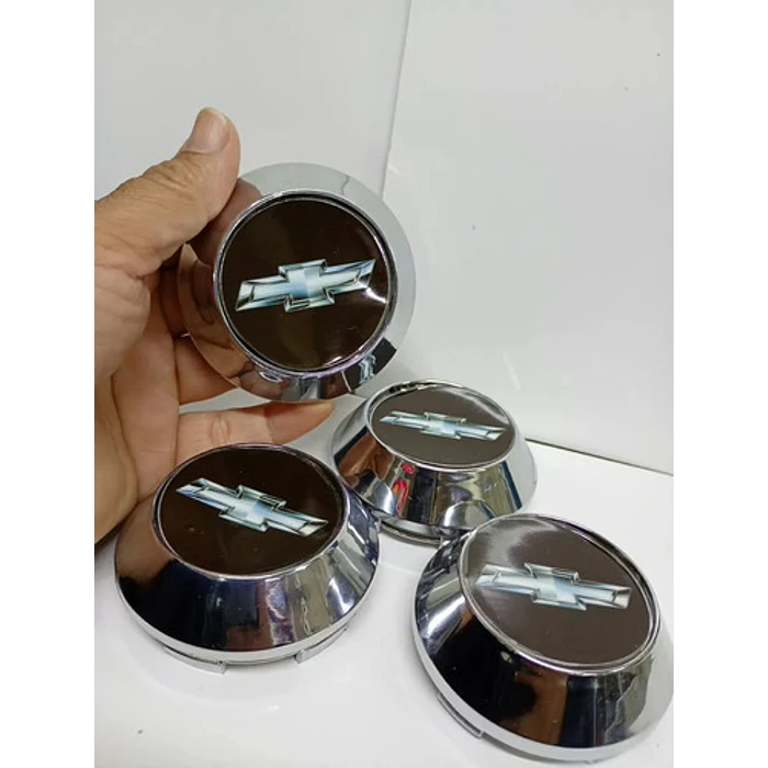 X4 Tapas Centro De Llantas De Auto Conicas 62mm X 68mm Ch Negro Logo Gris 4
