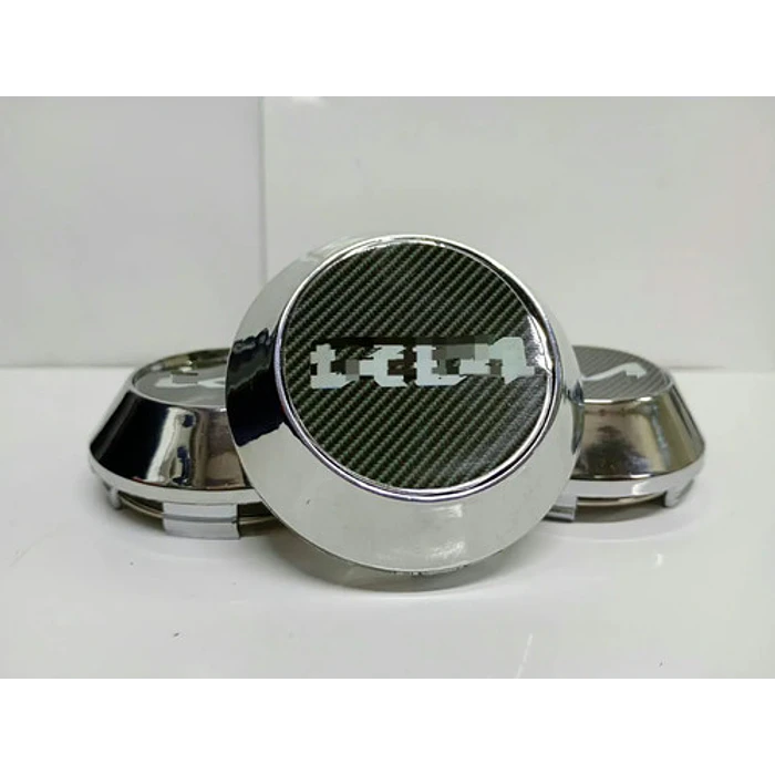 X4 Tapas Centro De Llantas De Auto Conicas 62mm X 68mm K Carbono Logo Nuevo 1