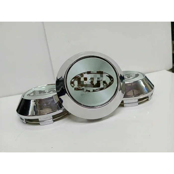 X4 Tapas Centro De Llantas De Auto Conicas 62mm X 68mm K Ovalo Gris 1