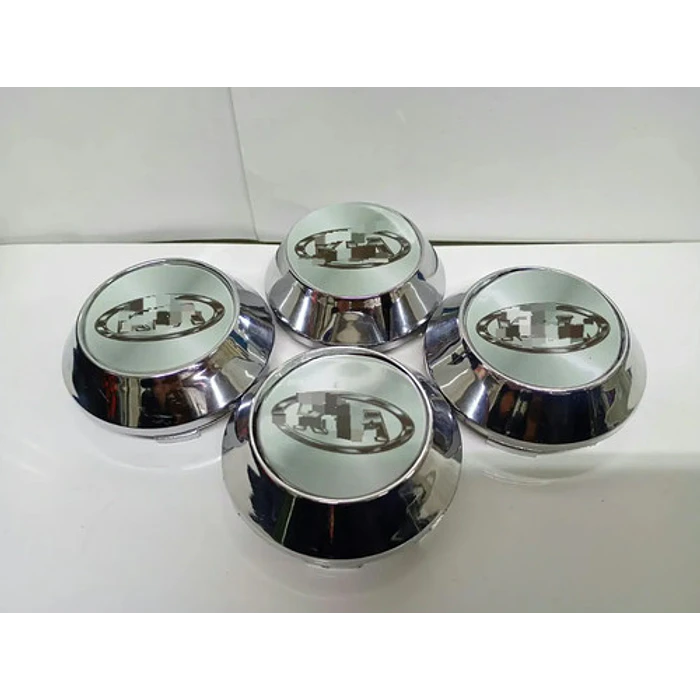 X4 Tapas Centro De Llantas De Auto Conicas 62mm X 68mm K Ovalo Gris 2
