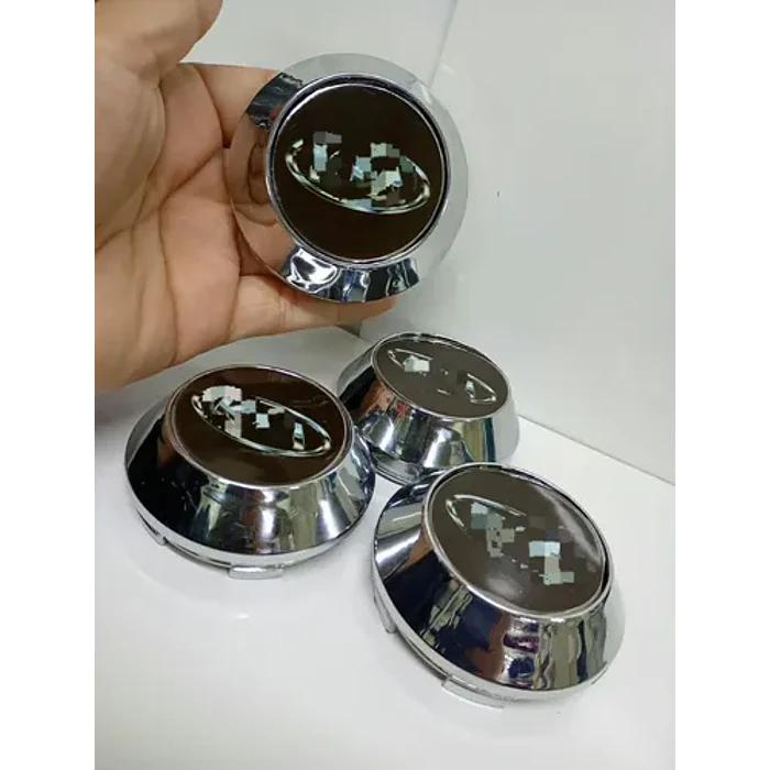 X4 Tapas Centro De Llantas De Auto Conicas 62mm X 68mm K Ovalo Negro 2