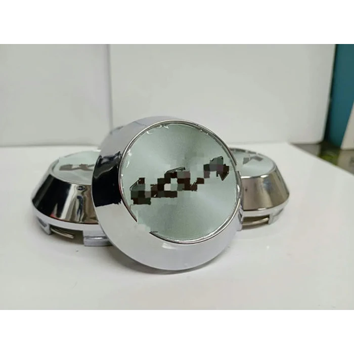 X4 Tapas Centro De Llantas De Auto Conicas 62mm X 68mm L Logo Nuevo Gris 2
