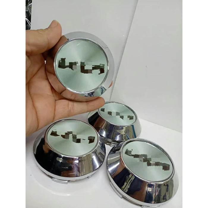 X4 Tapas Centro De Llantas De Auto Conicas 62mm X 68mm L Logo Nuevo Gris 3