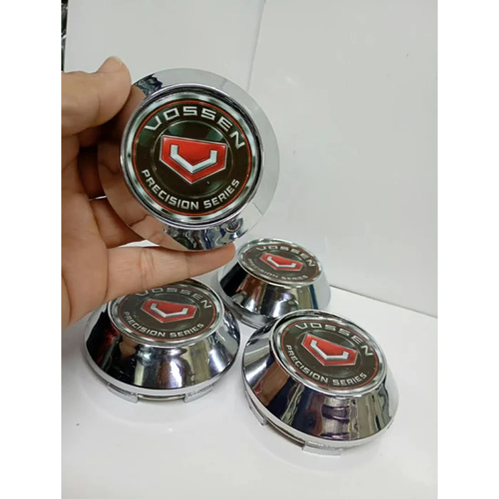 X4 Tapas Centro De Llantas De Auto Conicas 62mm X 68mm Vss Borde Rojo 1