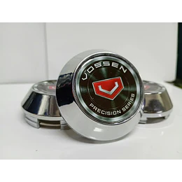 X4 Tapas Centro De Llantas De Auto Conicas  Vss Negro Logo Rojo