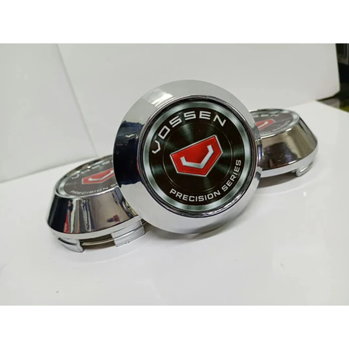 X4 Tapas Centro De Llantas De Auto Conicas 62mm X 68mm Vss Negro Logo Rojo 2