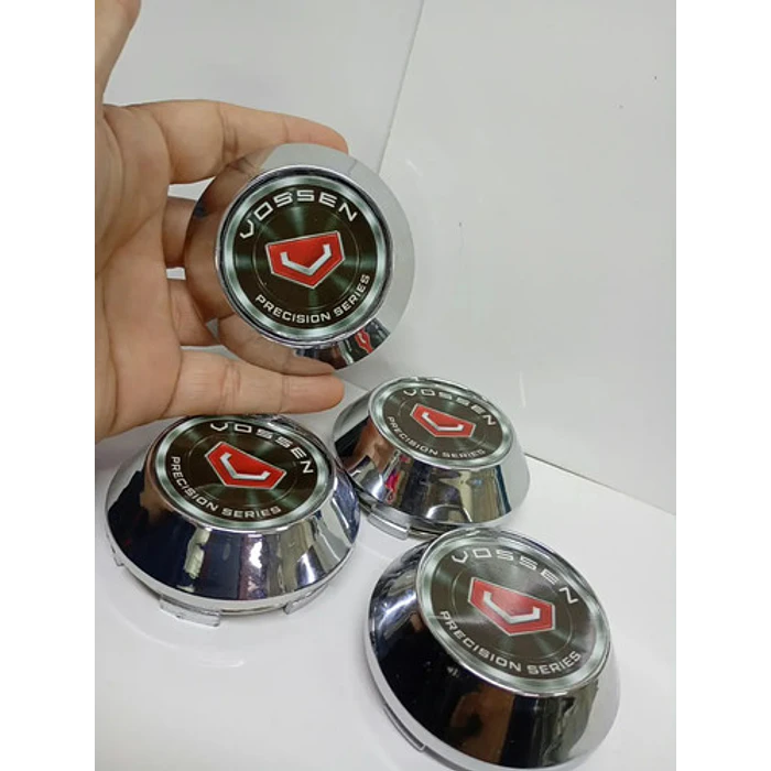 X4 Tapas Centro De Llantas De Auto Conicas 62mm X 68mm Vss Negro Logo Rojo 3