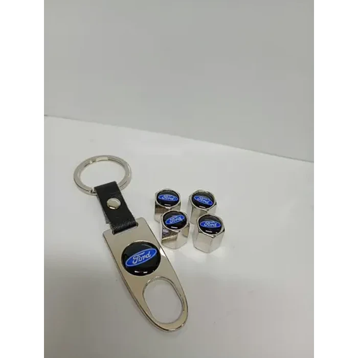 Set De 4 Tapas De Válvulas Fd Con Llavero Incluido 1