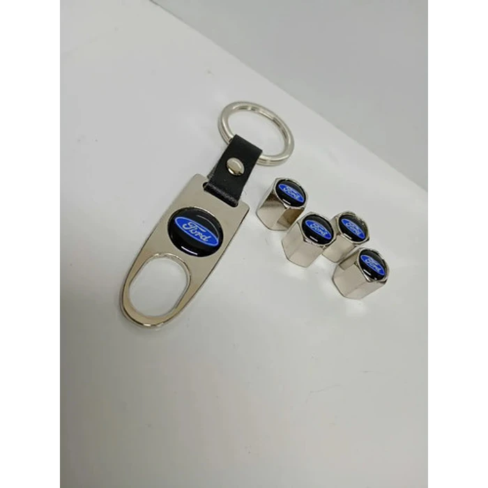 Set De 4 Tapas De Válvulas Fd Con Llavero Incluido 3