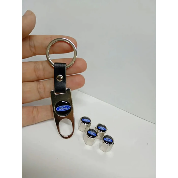 Set De 4 Tapas De Válvulas Fd Con Llavero Incluido 5