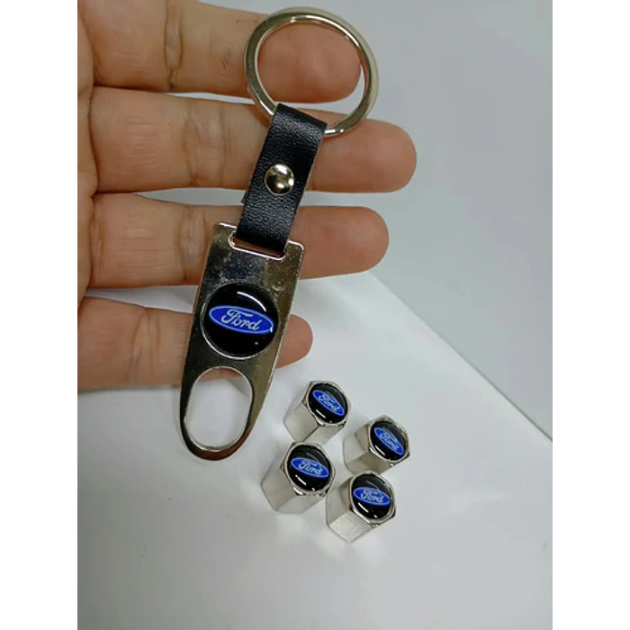 Set De 4 Tapas De Válvulas Fd Con Llavero Incluido 6