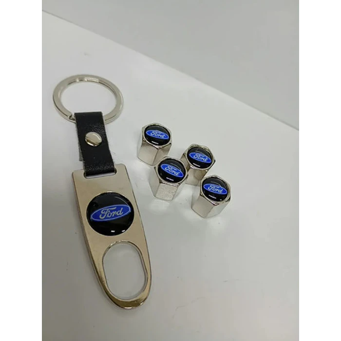 Set De 4 Tapas De Válvulas Fd Con Llavero Incluido 7