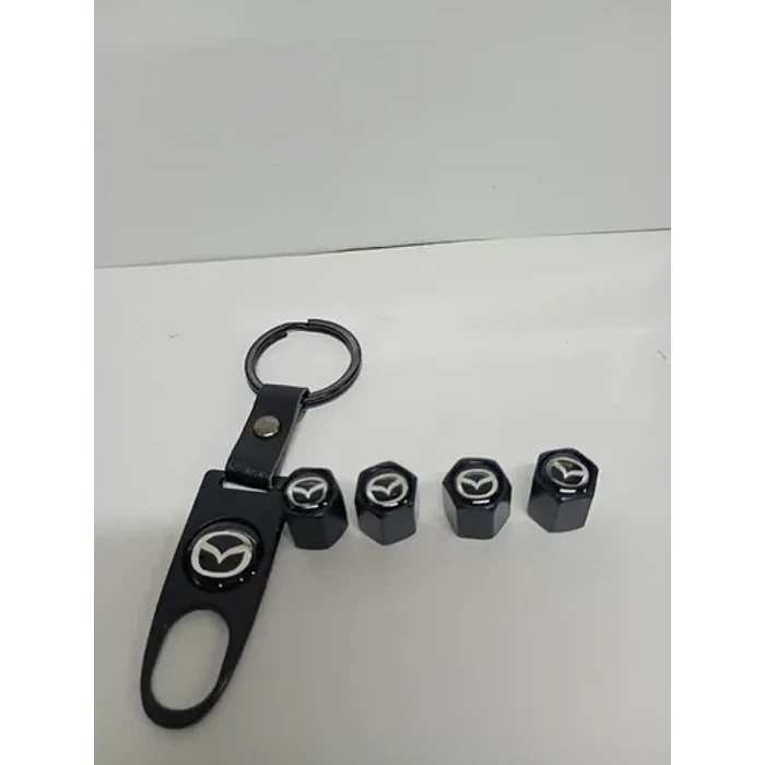 Set De 4 Tapas De Válvulas Para Neumáticos Mz Con Llavero 2