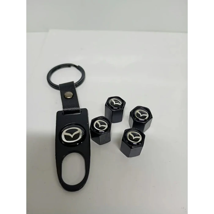 Set De 4 Tapas De Válvulas Para Neumáticos Mz Con Llavero 3