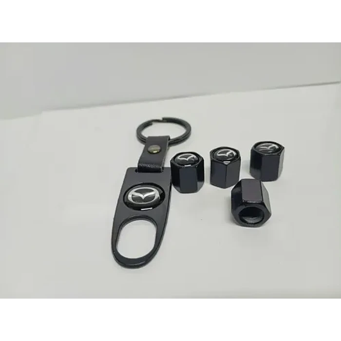 Set De 4 Tapas De Válvulas Para Neumáticos Mz Con Llavero 4