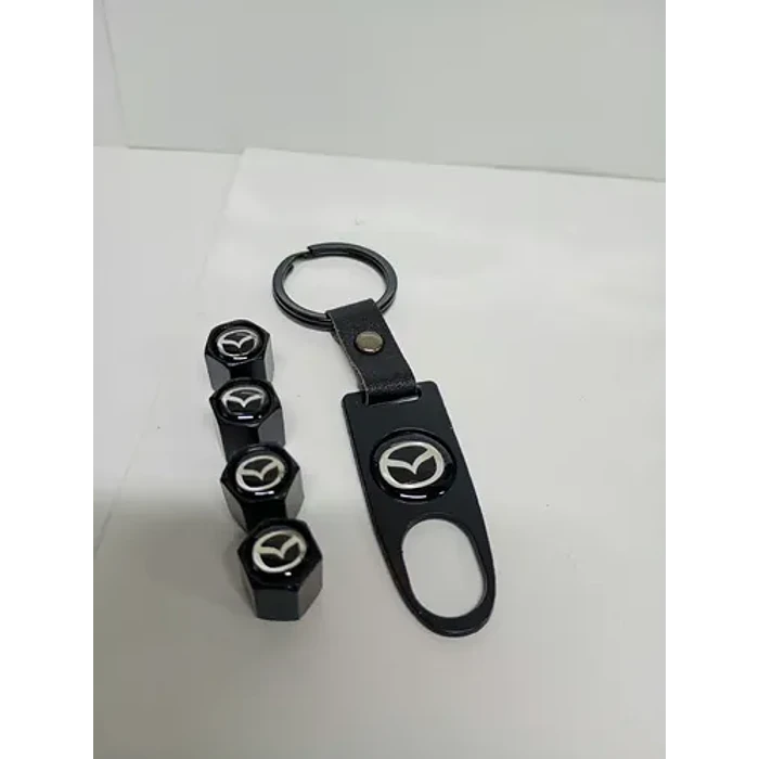 Set De 4 Tapas De Válvulas Para Neumáticos Mz Con Llavero 6