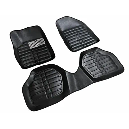Set Alfombras Auto Bandeja Camello 3d Universales Cuero Eva Negro