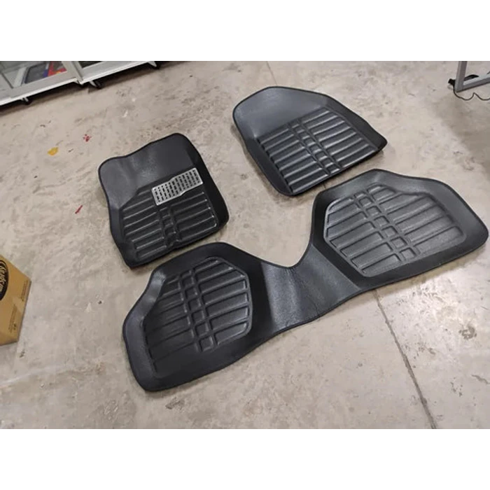 Set Alfombras Auto Bandeja Camello 3d Universales Cuero Eva Negro 3
