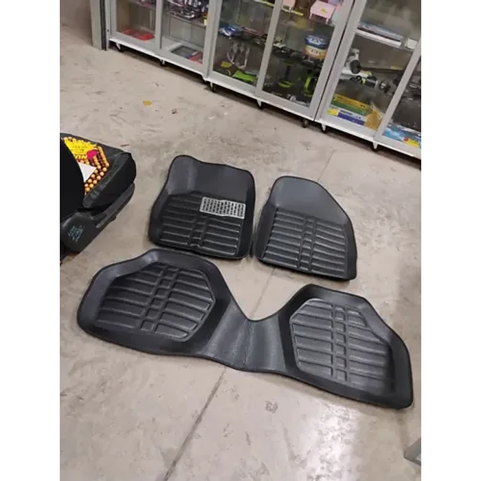 Set Alfombras Auto Bandeja Camello 3d Universales Cuero Eva Negro 4