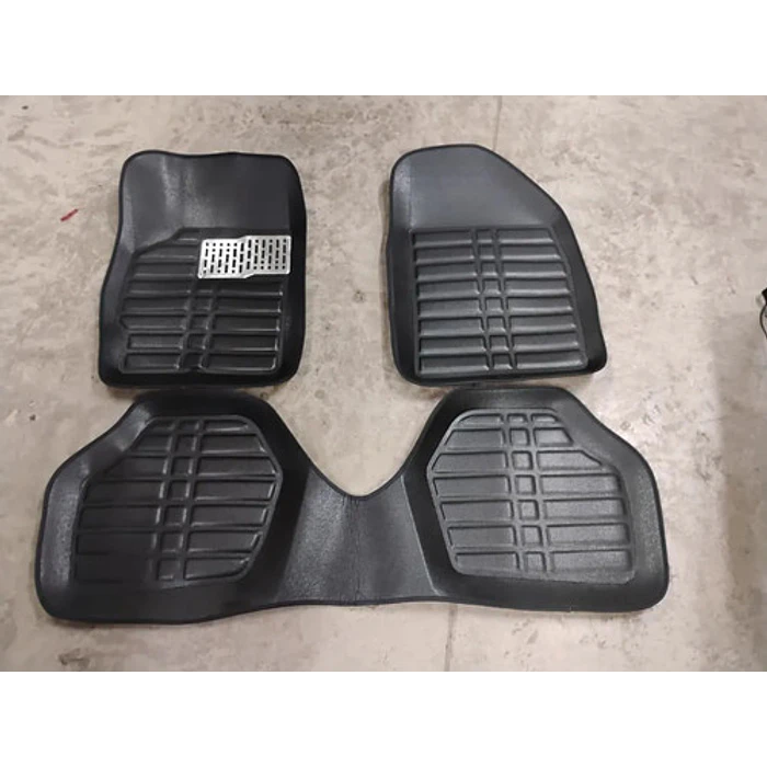 Set Alfombras Auto Bandeja Camello 3d Universales Cuero Eva Negro 6