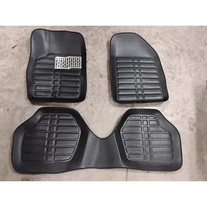 Set Alfombras Auto Bandeja Camello 3d Universales Cuero Eva Negro 10