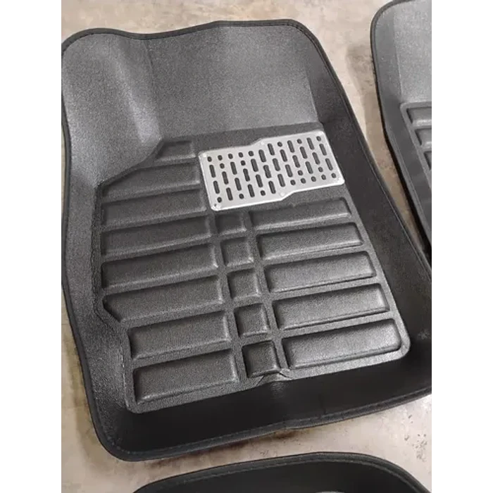 Set De Alfombras Tipo Bandeja 3d Universal  Cuero Eva Negro 7