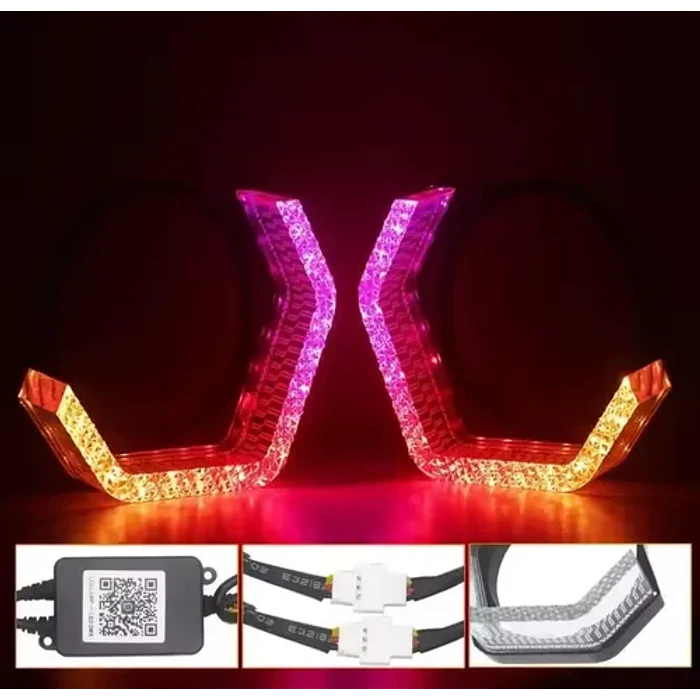 2pcs Anillos Aros Haxagonales Led Rgb Para Opticos De Autos Rgb 3