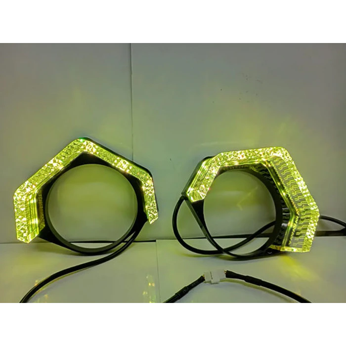 2pcs Anillos Aros Haxagonales Led Rgb Para Opticos De Autos Rgb 7