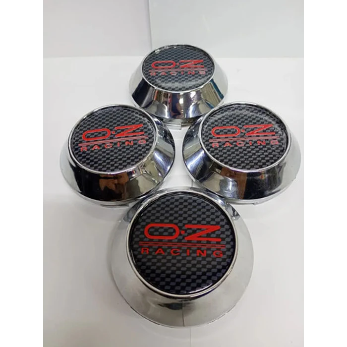 X4 Tapas Centro De Llantas De Auto Conicas Oz 62mmx68mm Carbono Letra Roja 4