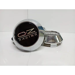 X4 Tapas Centro De Llantas De Auto Conicas Oz  Negro Letra Plata
