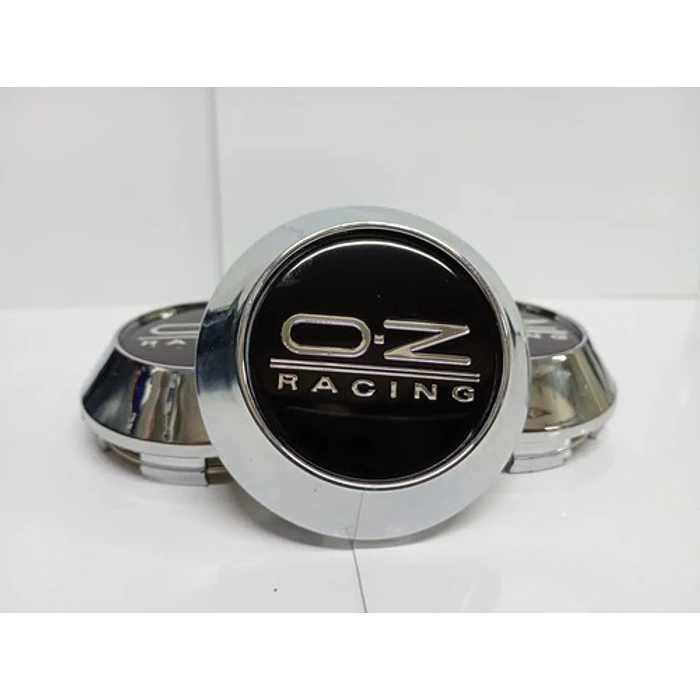 X4 Tapas Centro De Llantas De Auto Conicas Oz 62mmx68mm Negro Letra Plata 2