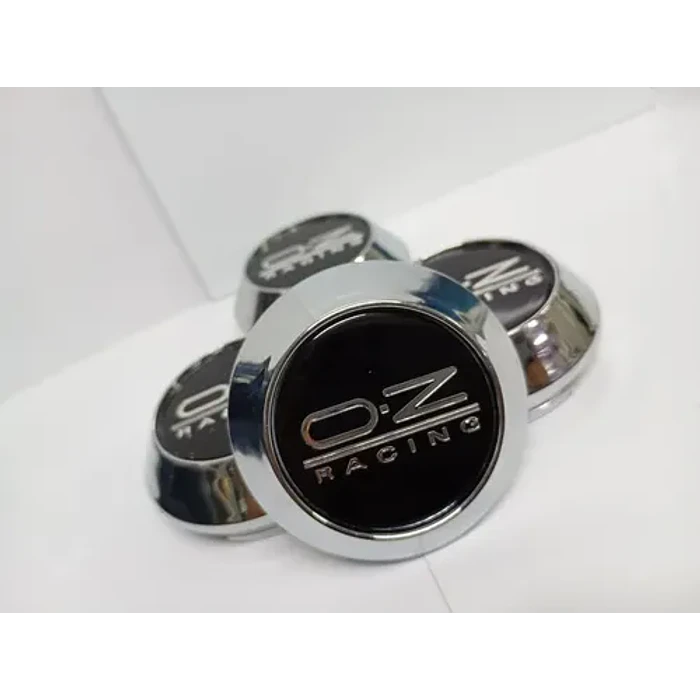 X4 Tapas Centro De Llantas De Auto Conicas Oz 62mmx68mm Negro Letra Plata 6
