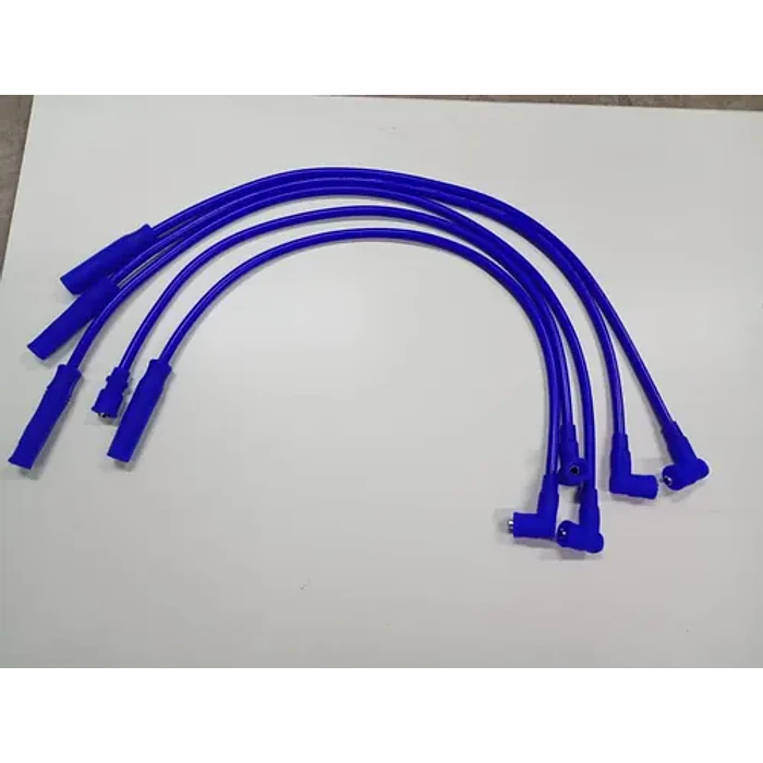 Juego 5 Cables De Bujías Alto Voltaje Universal Autos. Azul 2