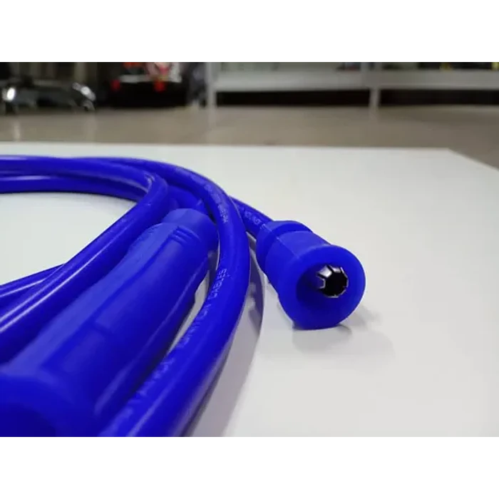 Juego 5 Cables De Bujías Alto Voltaje Universal Autos. Azul 5