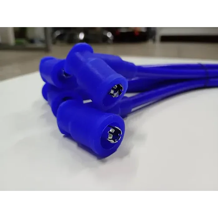 Juego 5 Cables De Bujías Alto Voltaje Universal Autos. Azul 7